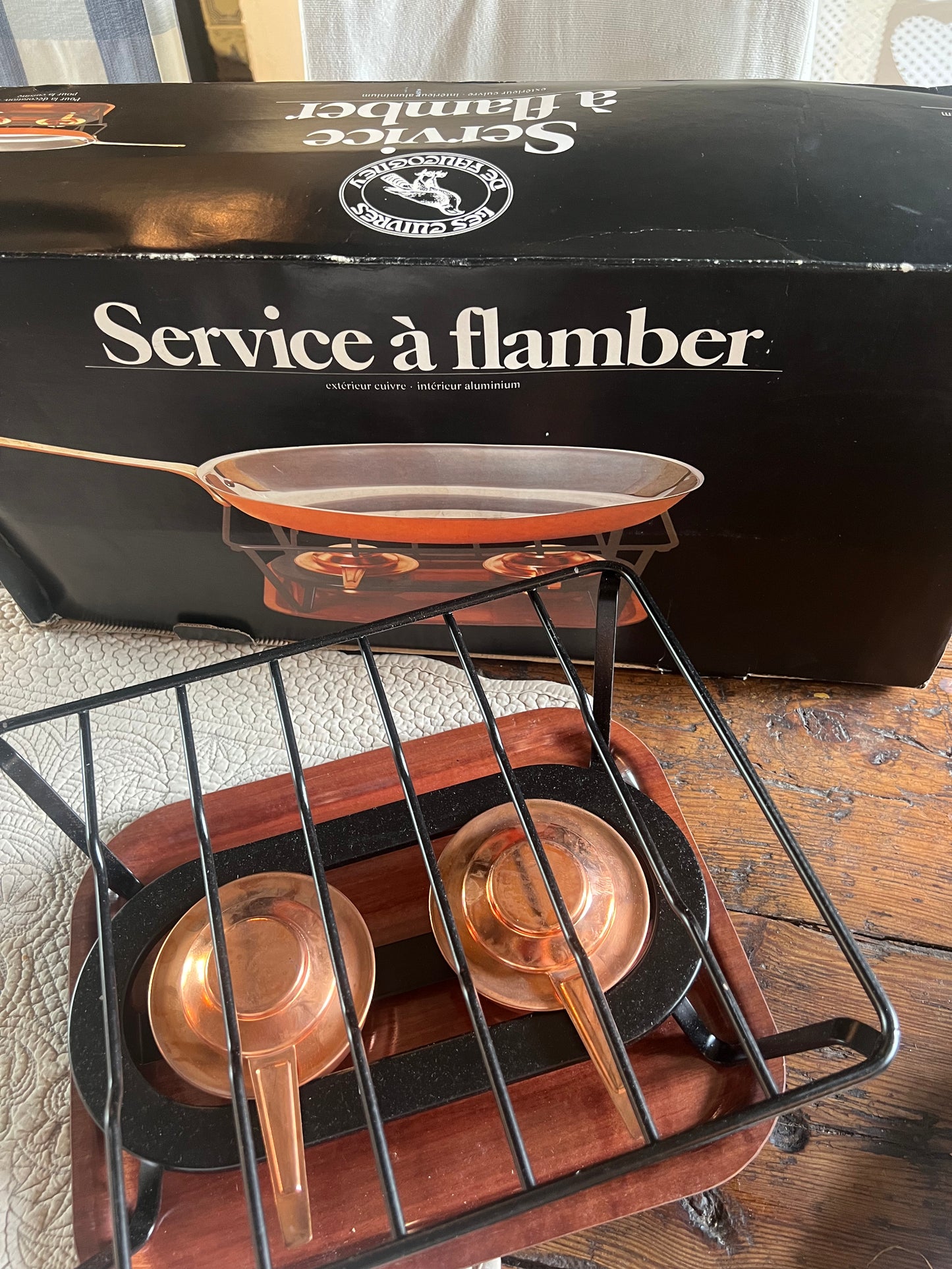 Super Rare Service A Flamber French Copper Les Cuivres De Faucogney Frying Pan
