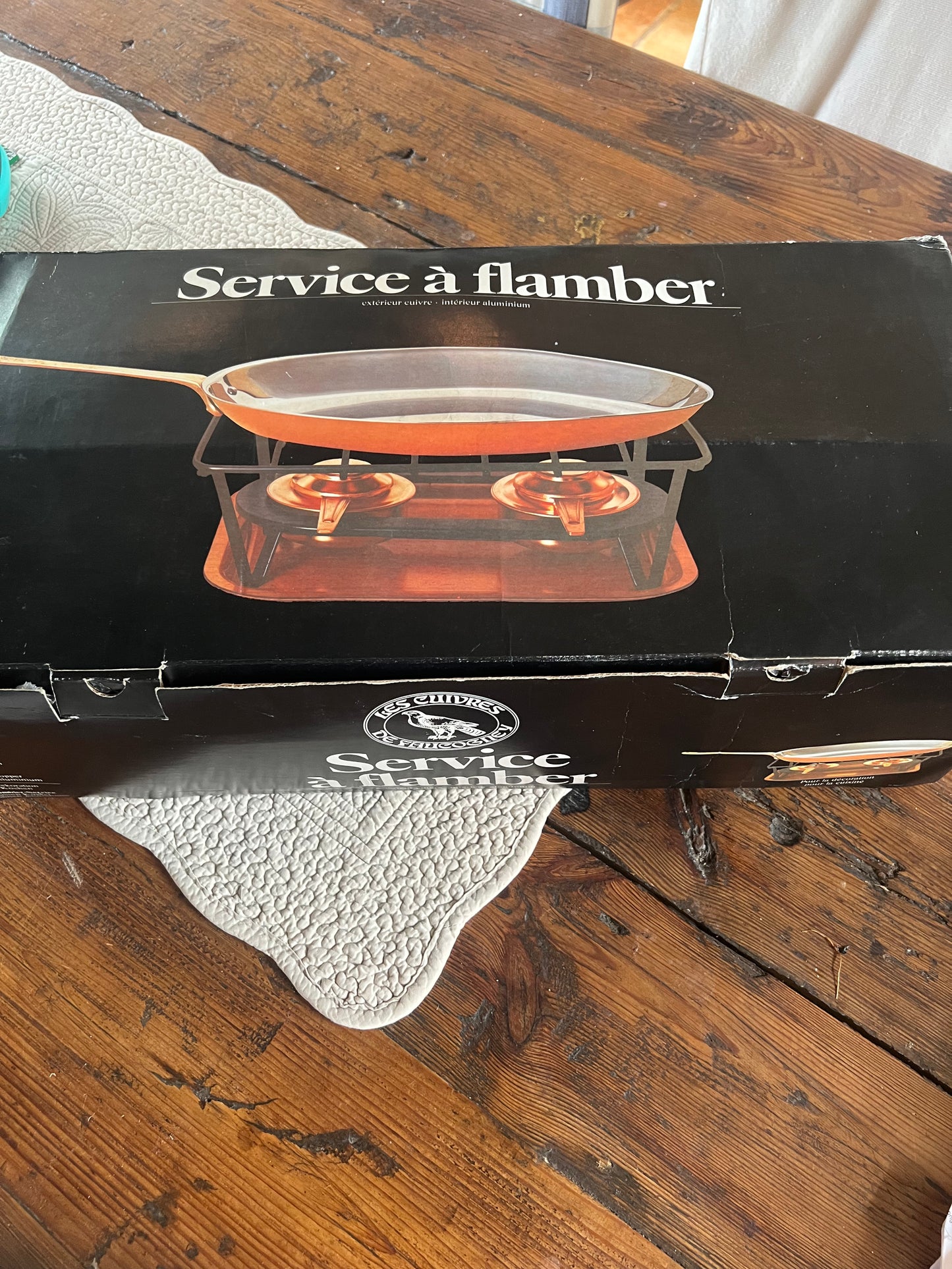 Super Rare Service A Flamber French Copper Les Cuivres De Faucogney Frying Pan
