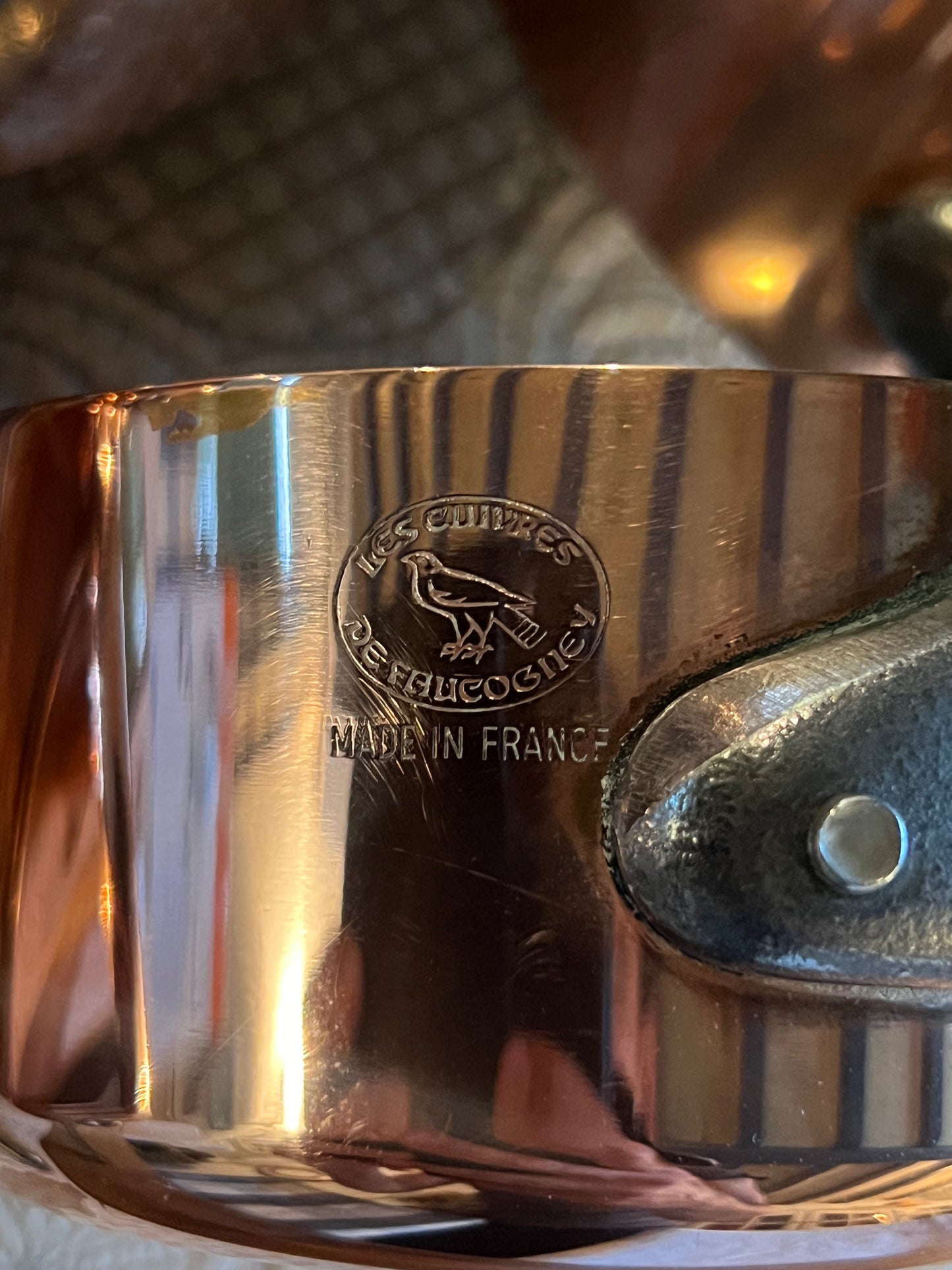 Set Of 5 Vintage French Copper Saucepans Cuivres De Faucogney 4.15kg Stunning!