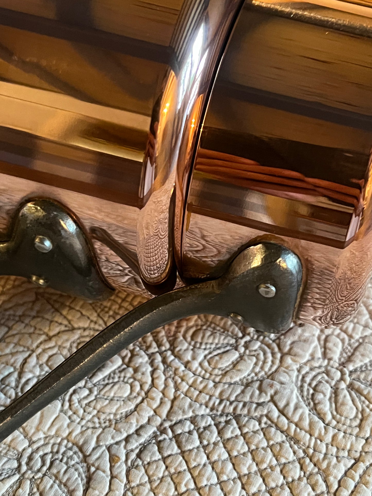 Set Of 5 Vintage French Copper Saucepans Cuivres De Faucogney 4.15kg Stunning!